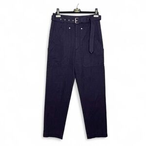 Isabel Marant Pharel Pants Trousers High Waist Waisted Cotton Linen Purple 38 M